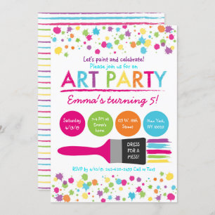 Invitation Anniversaire de Rainbow Art Party