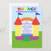 Invitation Anniversaire de Rainbow Bounce Boundge House (Devant / Derrière)