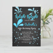 Invitation Anniversaire de réception au bord de la piscine (Debout devant)