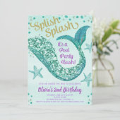 Invitation Anniversaire de réception au bord de la piscine de (Debout devant)