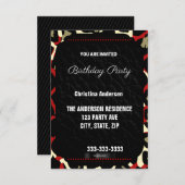 Invitation Anniversaire de Red Cheetah (Devant / Derrière)