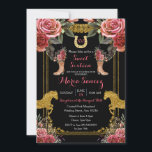 Invitation Anniversaire de Red Maron Sweet sixteen Horse Char<br><div class="desc">Red Maroon Black Arrière - plan Sweet sixteen Horse Charra Invitation Anniversaire</div>