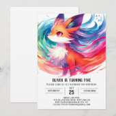 Invitation Anniversaire de Renard Enchanted (Devant / Derrière)
