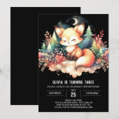 Invitation Anniversaire de Renard Imprimable (Devant / Derrière)