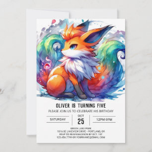 Invitation Anniversaire de Renard numérique enchanté