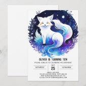 Invitation Anniversaire de Renard Rouge dans les bois (Devant / Derrière)