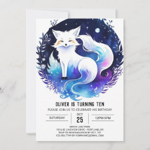 Invitation Anniversaire de Renard Rouge dans les bois