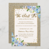 Invitation Anniversaire de renouvellement de l'étincelle d'or (Devant / Derrière)