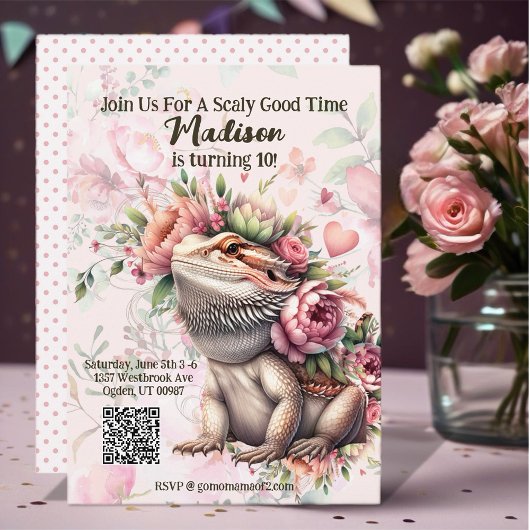 Invitation Anniversaire de Reptile Lizard
