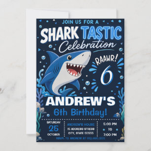 Invitation Anniversaire de requin personnalisé