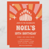 Invitation Anniversaire de Retro Vintage Bowling (Devant / Derrière)