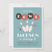 Invitation Anniversaire de Retro Vintage Bowling (Devant)