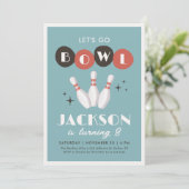 Invitation Anniversaire de Retro Vintage Bowling (Debout devant)
