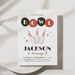 Invitation Anniversaire de Retro Vintage Bowling