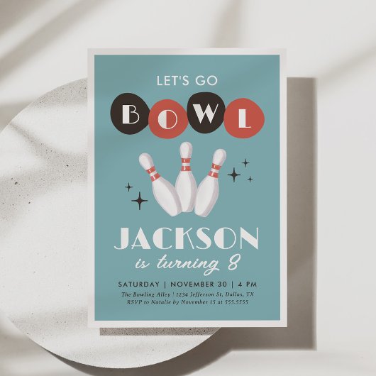 Invitation Anniversaire de Retro Vintage Bowling