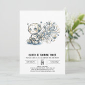 Invitation Anniversaire de Robot Circuit Gris (Debout devant)