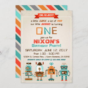 Invitation Anniversaire de Robot Genius Future Builder