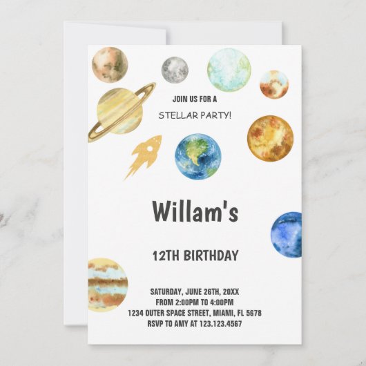 Invitation Anniversaire de Rocket (Devant)