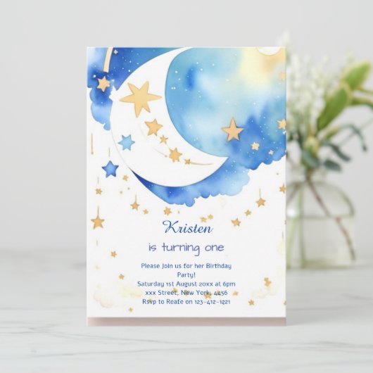 Invitation Anniversaire de Rocket Space moderne (Debout devant)