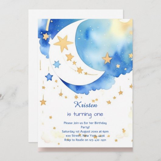 Invitation Anniversaire de Rocket Space moderne (Devant / Derrière)