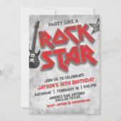 Invitation Anniversaire de Rockstar (Devant)