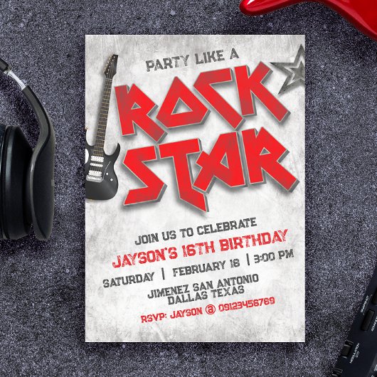 Invitation Anniversaire de Rockstar