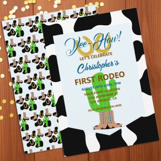 Invitation Anniversaire de Rodéo de Cowboy Occidental