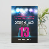 Invitation Anniversaire de rose d'étoile de projecteur 13ème (Debout devant)