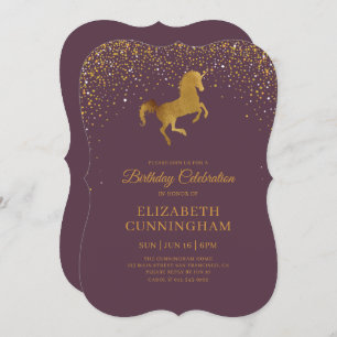 Invitation Anniversaire De Sa Faux Gold Parties scintillant U