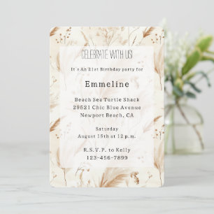 Invitation Anniversaire de sable de crème de plage