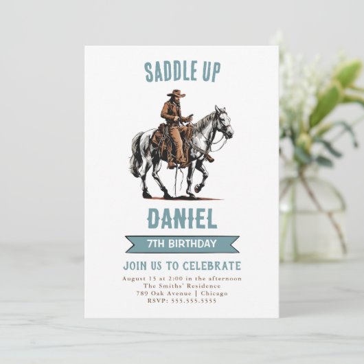 Invitation Anniversaire de Saddup Cowboy (Debout devant)