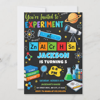 Invitation Anniversaire de science personnalisé
