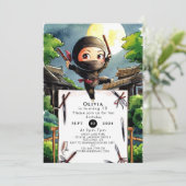 Invitation Anniversaire de Shuriken Ninja simple (Debout devant)
