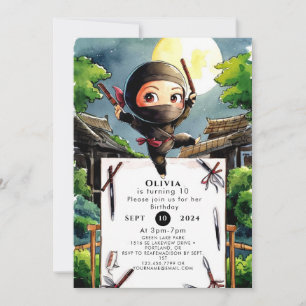 Invitation Anniversaire de Shuriken Ninja simple