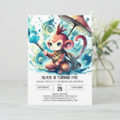 Invitation Anniversaire de singe chic et modifiable (Debout devant)