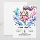 Invitation Anniversaire de singe gravé (Devant / Derrière)