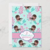 Invitation Anniversaire de sirène africaine deuxième (Dos)