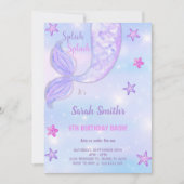 Invitation Anniversaire de sirène d'étoile pourpre personnali (Devant)