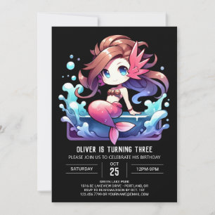 Invitation Anniversaire de Sirène Majestueuse Amusant