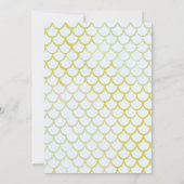 Invitation Anniversaire de sirène pourpre et or sous la mer (Dos)