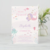 Invitation Anniversaire de sirène rose personnalisable (Debout devant)