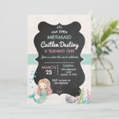 Invitation Anniversaire De Sirène Sous L'Invitation De La Mer (Debout devant)