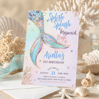 Invitation anniversaire de sirène sous-marine