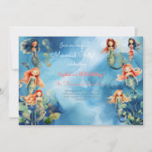 Invitation Anniversaire de sirènes magiques (Devant)