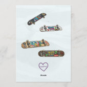 Invitation Anniversaire de skateboard avec planches de skateb (Dos)