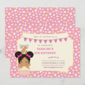 Invitation Anniversaire de Slepov, fille afro-américaine (Devant / Derrière)