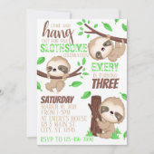 Invitation Anniversaire de Sloth (Devant)