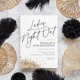 Invitation Anniversaire de soirée entre dames minimaliste mod