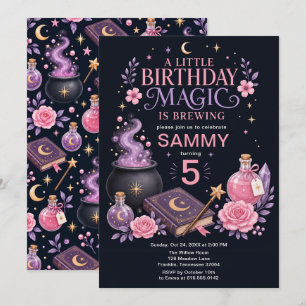 Invitation Anniversaire de Sorcière Magique