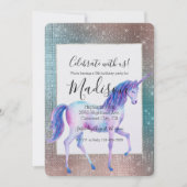 Invitation Anniversaire de Sparkly Unicorn (Devant)